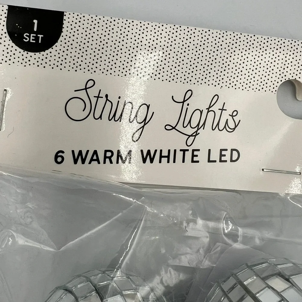Seasonal Specialties Disco Ball String Lights Silver NWT LED